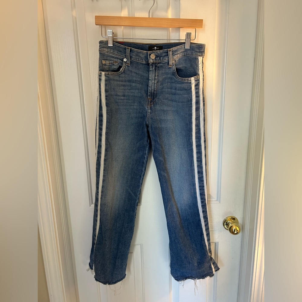 7 for All Mankind Jeans with White Racing Stripes Size 28